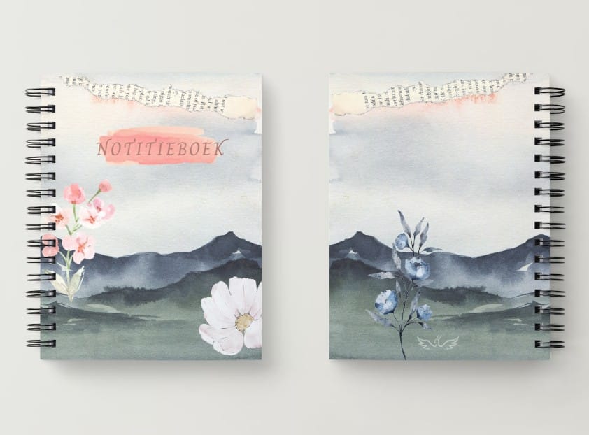 A4 notitieboekje Blomster - Printable Zensitivity-printable notitieboekje-A4 notitie boek-bloemen notitie boek