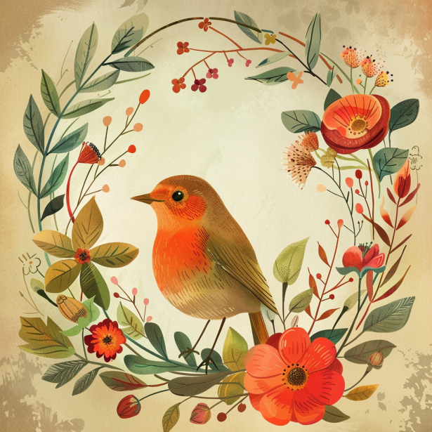 illustratie roodborstje- downloadbare illustratie vogel-downloadbare illustratie roodborstje-zensitivity.nl