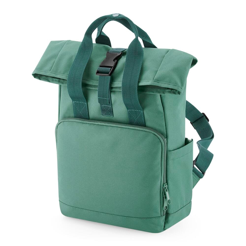 Gerecyclede Mini Twin Handle Roll-Top dames rugzak | Zensitivity Gerecyclede Mini Twin Handle Roll-Top groene dames rugzak