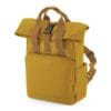 Gerecyclede Mini Twin Handle Roll-Top dames rugzak | Zensitivity Gerecyclede Mini Twin Handle Roll-Top mustard dames rugzak