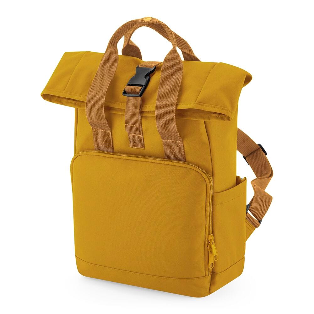Gerecyclede Mini Twin Handle Roll-Top dames rugzak | Zensitivity Gerecyclede Mini Twin Handle Roll-Top mustard dames rugzak