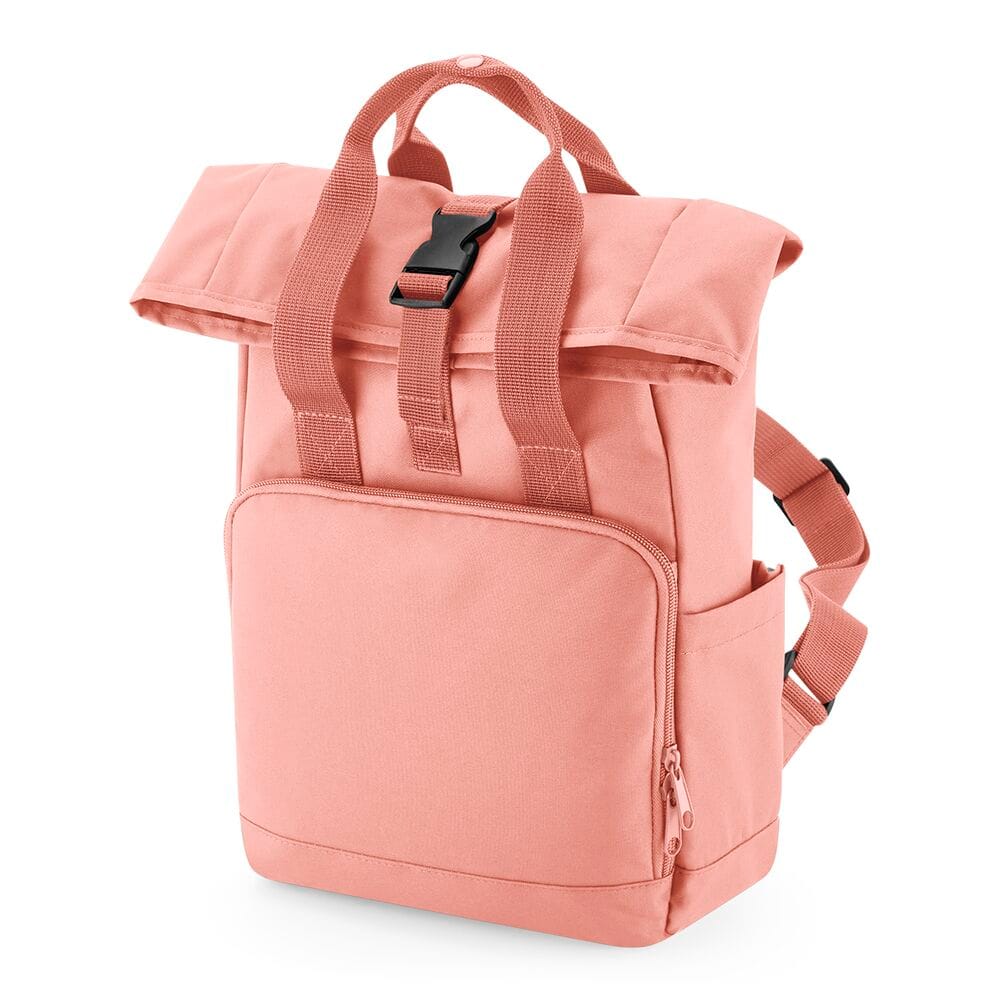 Gerecyclede Mini Twin Handle Roll-Top dames rugzak | Zensitivity Gerecyclede Mini Twin Handle Roll-Top roze dames rugzak