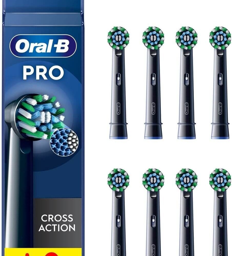 Zwarte Oral-B Cross Action Pro Opzetborstels - 8 stuks - zensitivity