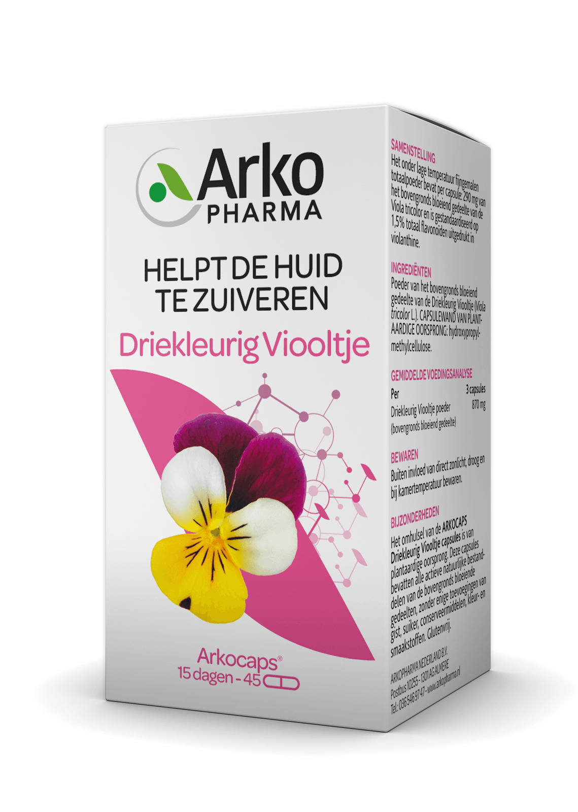 Arkocaps Driekleurig Viooltje Capsules 45st - 45CP | Zensitivity Arkocaps Driekleurig Viooltje Capsules 45st - Supplementen gezonde huid kopen-vitamine online - Beauty supplementen kopen - supplementen kopen-voedingssupplementen-beste voedingssupplementen-supplementen bestellen-zensitivity