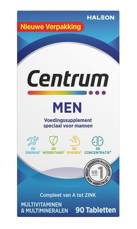 Centrum Men Multivitaminen Tabletten 90st -  kopen-vitamine online - Multivitamine man kopen - supplementen kopen-voedingssupplementen-beste voedingssupplementen-supplementen bestellen-zensitivity
