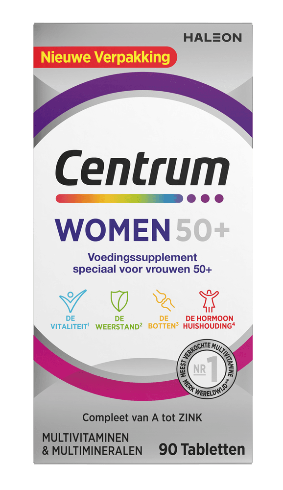 Centrum Women 50+ Multivitaminen Tabletten 90st -  kopen-vitamine online -  kopen - supplementen kopen-voedingssupplementen-beste voedingssupplementen-supplementen bestellen-zensitivity