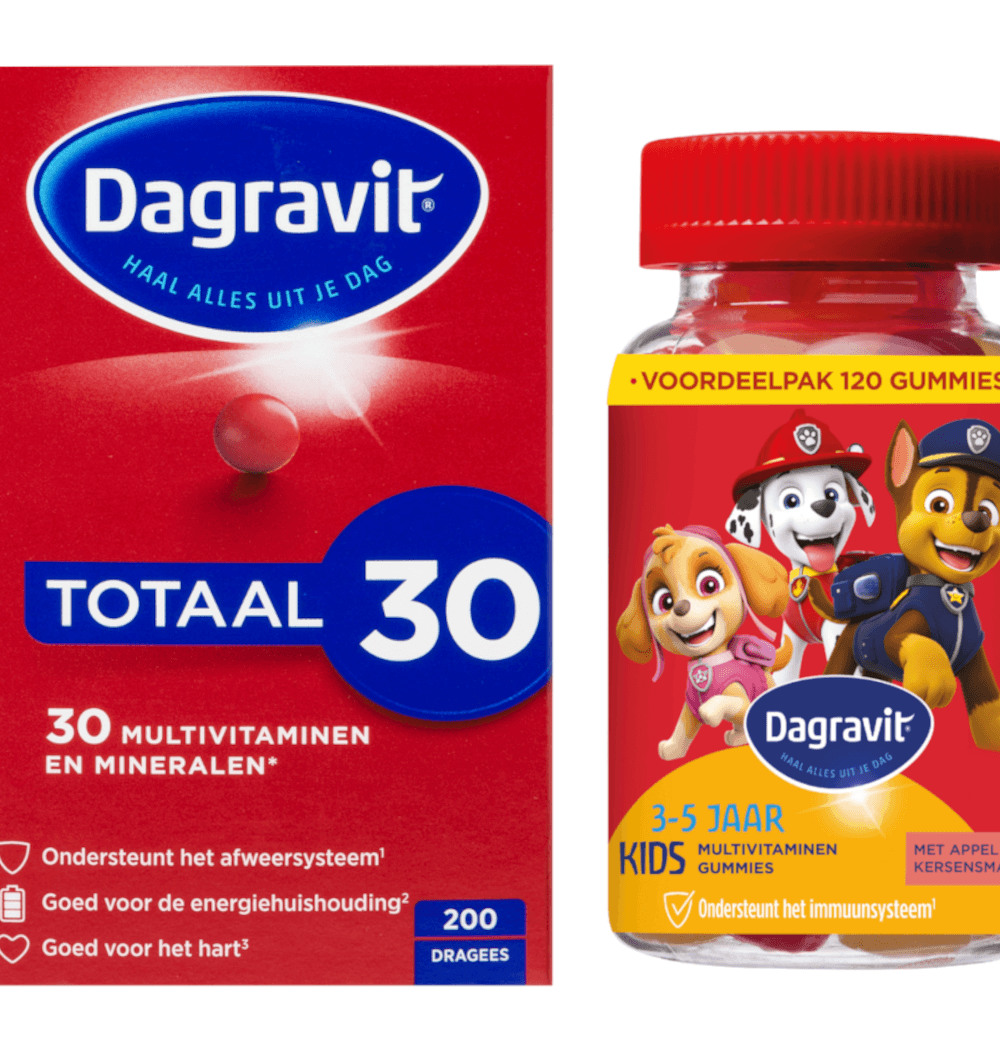 Dagravit Family Pack Totaal 30 + Kids Multivitaminen Gummies -  kopen-vitamine online - Algemene multivitaminen kopen - supplementen kopen-voedingssupplementen-beste voedingssupplementen-supplementen bestellen-zensitivity