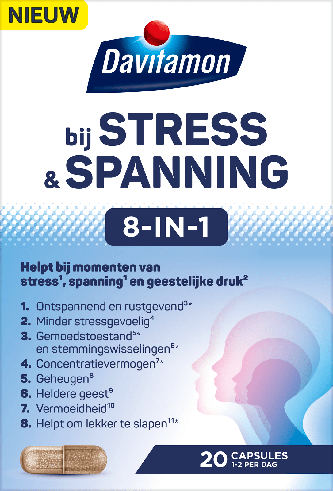 Davitamon Stress & Spanning 8-in-1 Capsules - 20CP | Zensitivity Davitamon Stress & Spanning 8-in-1 Capsules -  kopen-vitamine online -  kopen - supplementen kopen-voedingssupplementen-beste voedingssupplementen-supplementen bestellen-zensitivity
