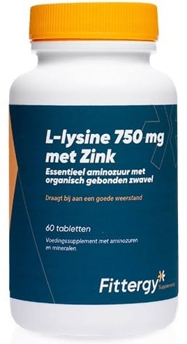 Fittergy L-lysine 750mg Met Zink - 60TB | Zensitivity Fittergy L-lysine 750mg Met Zink -  kopen-vitamine online - Aminozuren kopen - supplementen kopen-voedingssupplementen-beste voedingssupplementen-supplementen bestellen-zensitivity