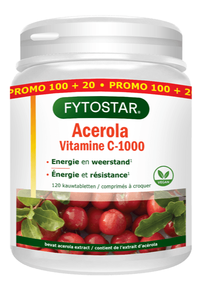 Fytostar Acerola Vitamine C-1000 Kauwabletten -  kopen-vitamine online -  kopen - supplementen kopen-voedingssupplementen-beste voedingssupplementen-supplementen bestellen-zensitivity