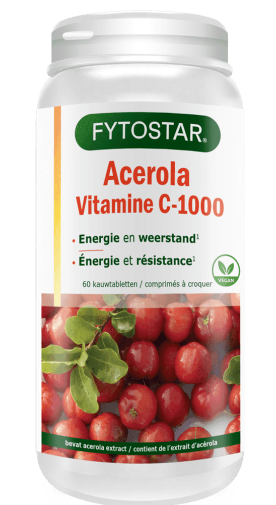 Fytostar Acerola Vitamine C-1000 Kauwtabletten -  kopen-vitamine online -  kopen - supplementen kopen-voedingssupplementen-beste voedingssupplementen-supplementen bestellen-zensitivity