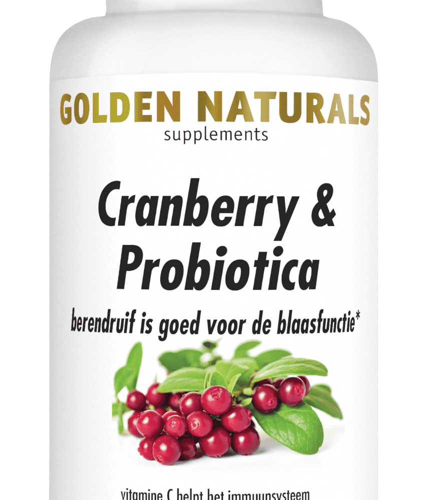 Golden Naturals Cranberry & Probiotica Capsules - Blaas complex kopen-vitamine online - Blaas supplementen kopen - supplementen kopen-voedingssupplementen-beste voedingssupplementen-supplementen bestellen-zensitivity