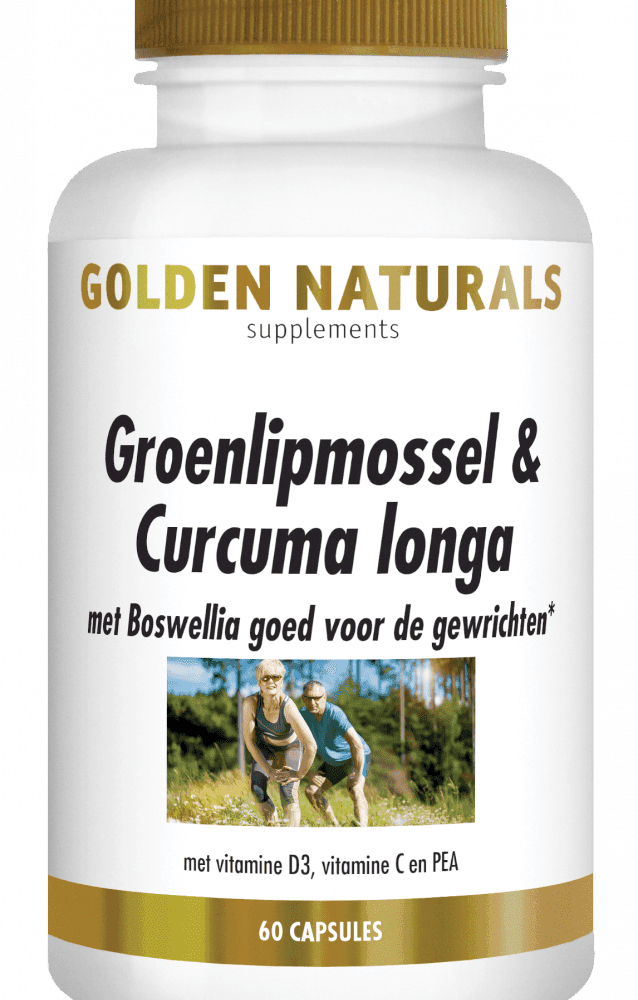 Golden Naturals Groenlipmossel & Curcuma longa Capsules - Soepele spieren kopen-vitamine online - Spier supplementen kopen - supplementen kopen-voedingssupplementen-beste voedingssupplementen-supplementen bestellen-zensitivity