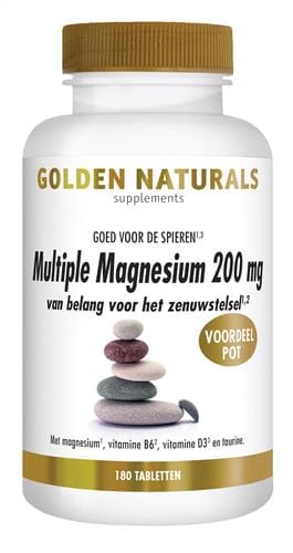 Golden Naturals Multiple Magnesium 200mg Tabletten -  kopen-vitamine online -  kopen - supplementen kopen-voedingssupplementen-beste voedingssupplementen-supplementen bestellen-zensitivity