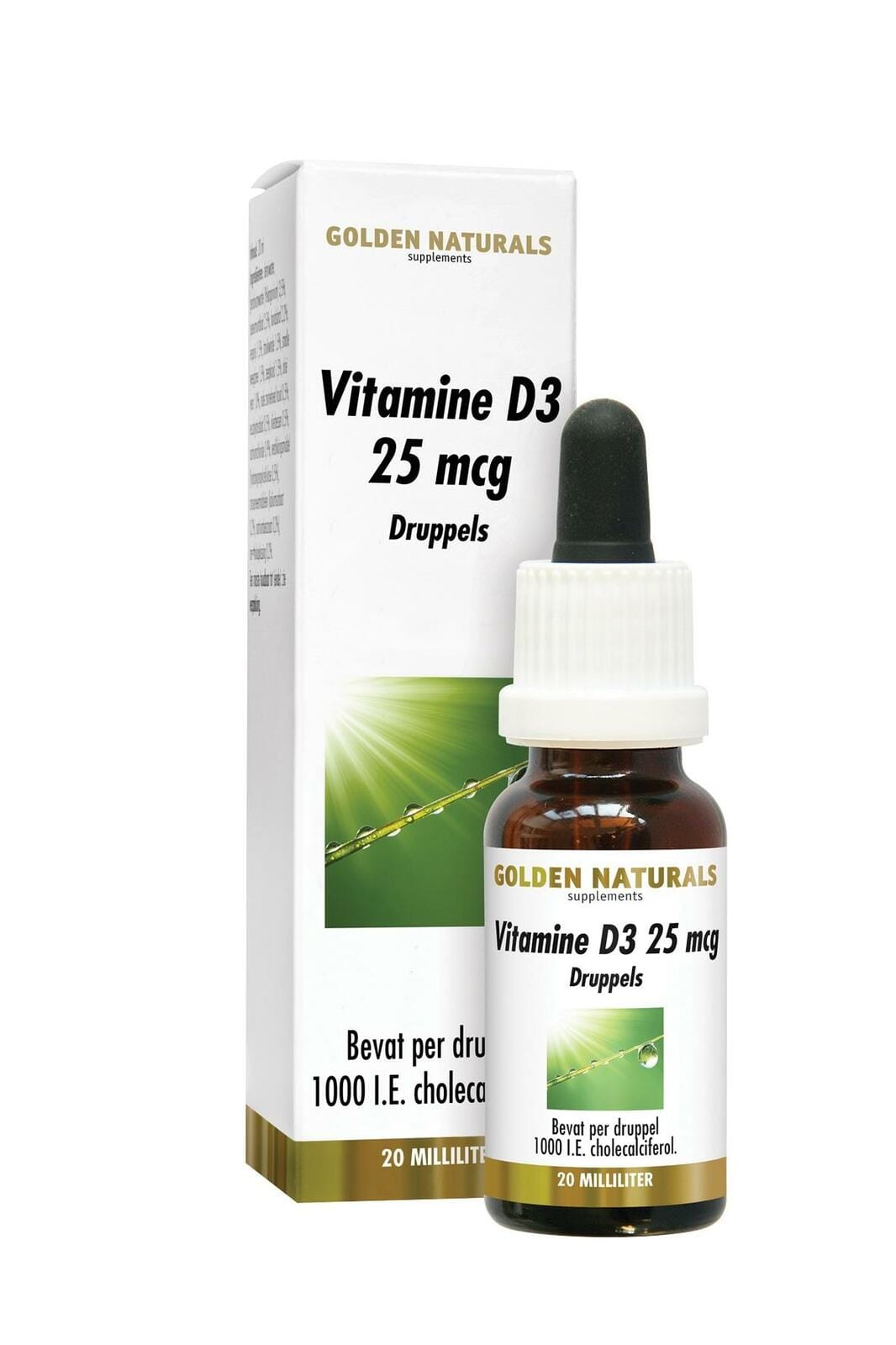 Golden Naturals Vitamine D3 25mcg Druppels - 20ML | Zensitivity Golden Naturals Vitamine D3 25mcg Druppels -  kopen-vitamine online -  kopen - supplementen kopen-voedingssupplementen-beste voedingssupplementen-supplementen bestellen-zensitivity