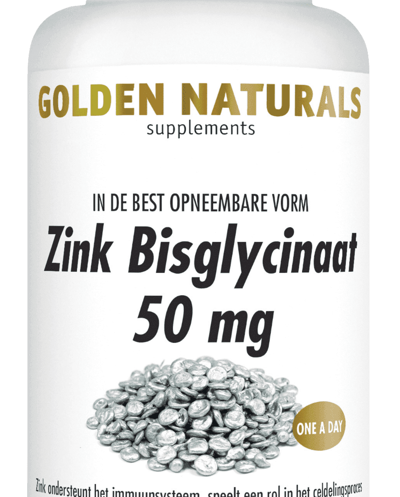 Golden Naturals Zink Bisglycinaat 50 mg Tabletten -  kopen-vitamine online - Zink kopen - supplementen kopen-voedingssupplementen-beste voedingssupplementen-supplementen bestellen-zensitivity