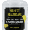 Highest Healthcare Rode Rijst Q10 & Zwarte Knoflook Capsules - 60CP | Zensitivity Highest Healthcare Rode Rijst Q10 & Zwarte Knoflook Capsules -  kopen-vitamine online - Q10 kopen - supplementen kopen-voedingssupplementen-beste voedingssupplementen-supplementen bestellen-zensitivity