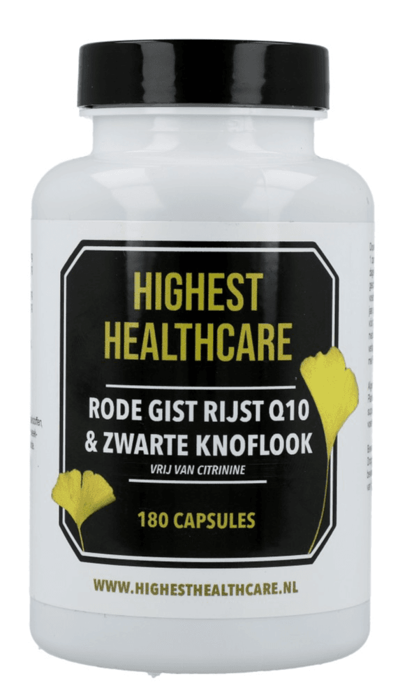 Highest Healthcare Rode Rijst Q10 & Zwarte Knoflook Capsules - 60CP | Zensitivity Highest Healthcare Rode Rijst Q10 & Zwarte Knoflook Capsules -  kopen-vitamine online - Q10 kopen - supplementen kopen-voedingssupplementen-beste voedingssupplementen-supplementen bestellen-zensitivity