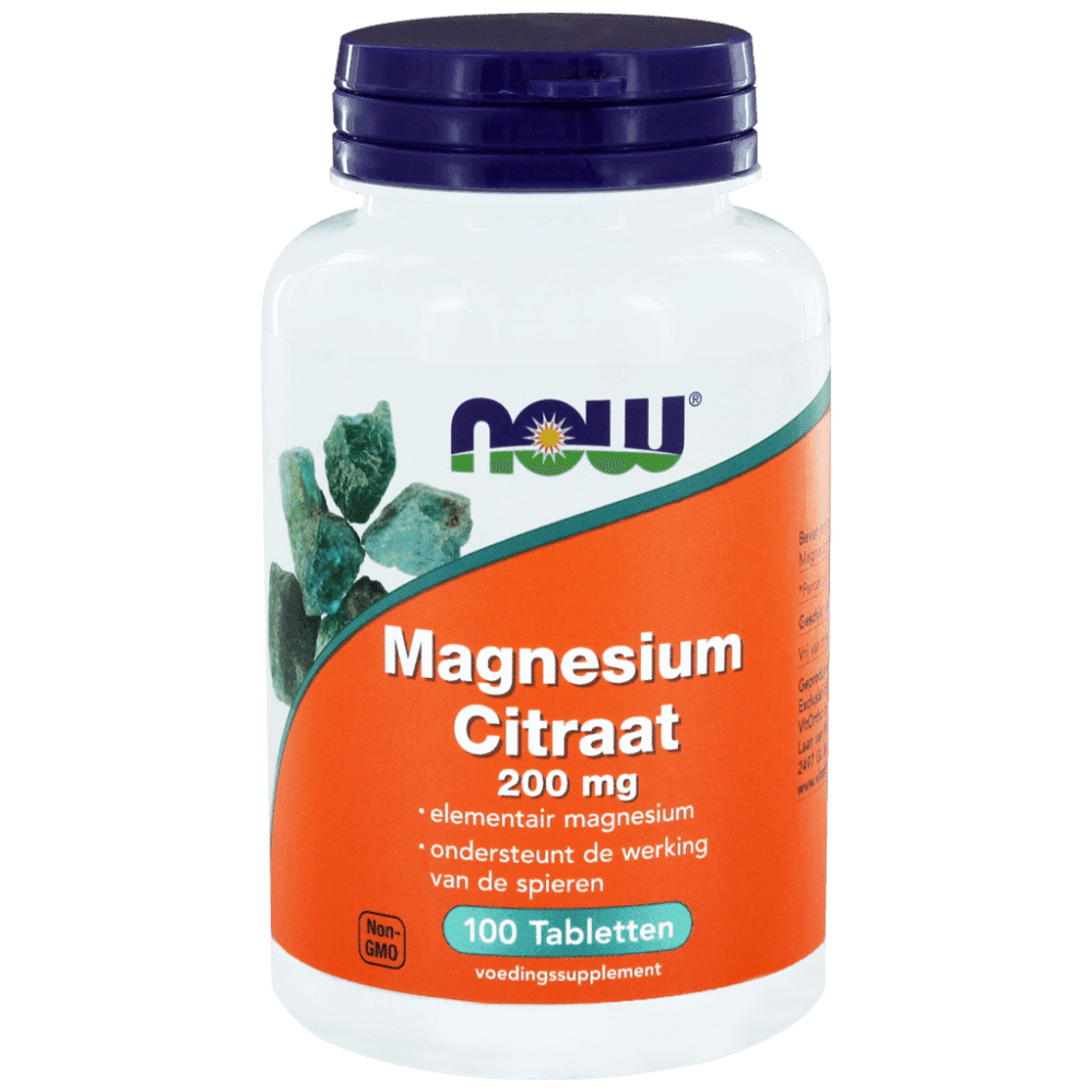 NOW Magnesium Citraat 200mg Tabletten -  kopen-vitamine online -  kopen - supplementen kopen-voedingssupplementen-beste voedingssupplementen-supplementen bestellen-zensitivity