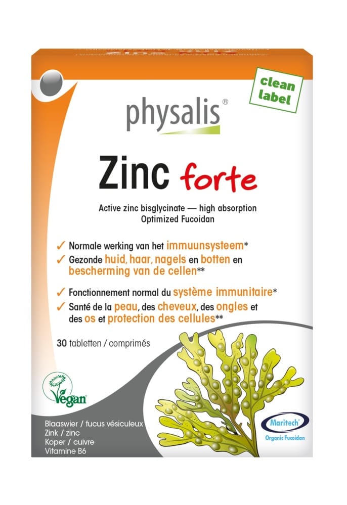 Physalis Zinc Forte Tabletten - 30TB | Zensitivity Physalis Zinc Forte Tabletten - Huid