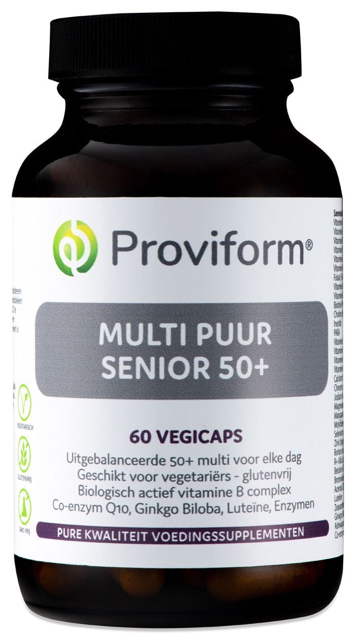 Proviform Multi Puur Senior 50+ Vegicaps - 60VCP | Zensitivity Proviform Multi Puur Senior 50+ Vegicaps - kopen-vitamine online - Multivitamine 50plus kopen - supplementen kopen-voedingssupplementen-beste voedingssupplementen-supplementen bestellen-zensitivity