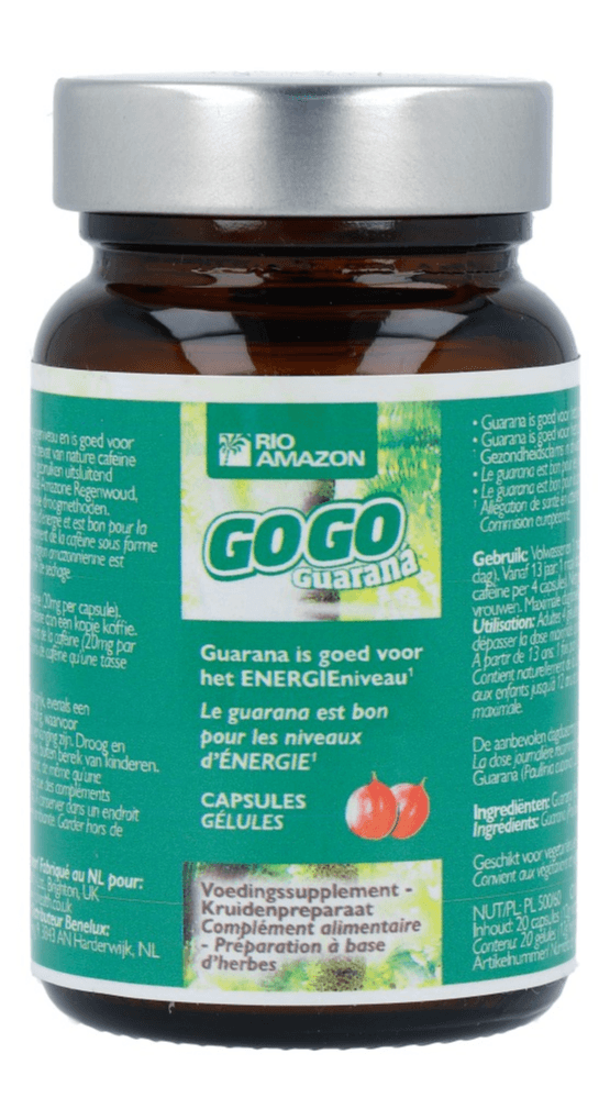 Rio Amazon Guarana Gogo Guarana 20 capsules - 20CP | Zensitivity Rio Amazon Guarana Gogo Guarana 20 capsules -  kopen-vitamine online - Energie supplementen kopen - supplementen kopen-voedingssupplementen-beste voedingssupplementen-supplementen bestellen-zensitivity