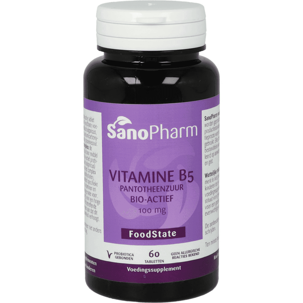 Sanopharm B5 100mg Tabletten - Vitamine B5 kopen-vitamine online - Vitamine B kopen - supplementen kopen-voedingssupplementen-beste voedingssupplementen-supplementen bestellen-zensitivity