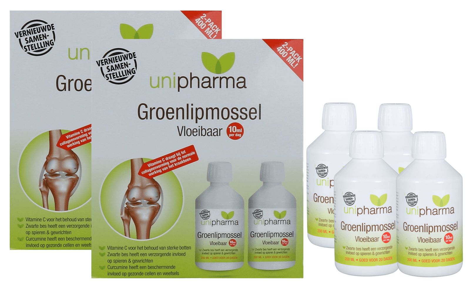 Unipharma Groenlipmossel Vloeibaar Duo-verpakking - 3x400ML | Zensitivity Unipharma Groenlipmossel Vloeibaar Duo-verpakking - Soepele spieren kopen-vitamine online - Spier supplementen kopen - supplementen kopen-voedingssupplementen-beste voedingssupplementen-supplementen bestellen-zensitivity