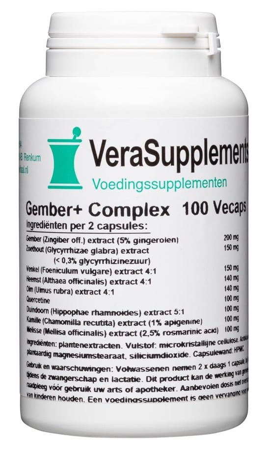 VeraSupplements Gember Plus Complex Capsules -  kopen-vitamine online - Maag supplementen kopen - supplementen kopen-voedingssupplementen-beste voedingssupplementen-supplementen bestellen-zensitivity