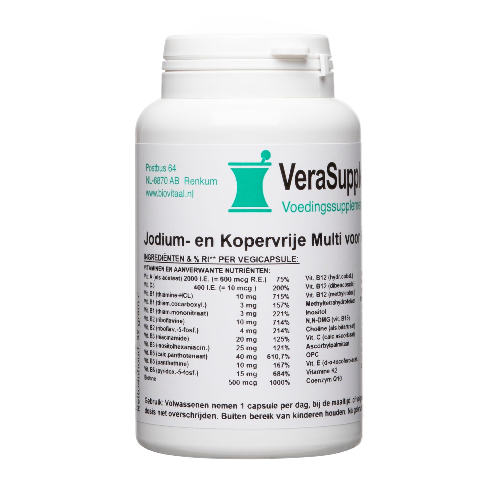 VeraSupplements Jodium- en Kopervrije Multi voor Volwassenen Capsules - 100VCP | Zensitivity VeraSupplements Jodium- en Kopervrije Multi voor Volwassenen Capsules -  kopen-vitamine online -  kopen - supplementen kopen-voedingssupplementen-beste voedingssupplementen-supplementen bestellen-zensitivity