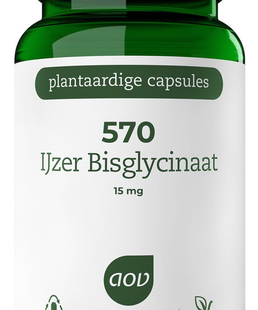 AOV 570 IJzer Bisglycinaat 15mg Vegacaps - IJzer capsules kopen-vitamine online - IJzer kopen - supplementen kopen-voedingssupplementen-beste voedingssupplementen-supplementen bestellen-zensitivity