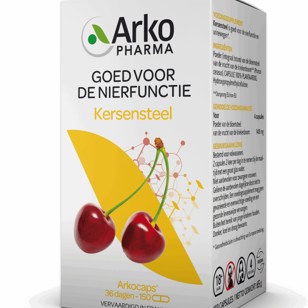 Arkocaps Kersensteel Capsules -  kopen-vitamine online - Vochtbalans en nieren kopen - supplementen kopen-voedingssupplementen-beste voedingssupplementen-supplementen bestellen-zensitivity