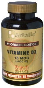 Artelle Vitamine D3 15mcg Softgels 250st -  kopen-vitamine online - Vitamine D kopen - supplementen kopen-voedingssupplementen-beste voedingssupplementen-supplementen bestellen-zensitivity