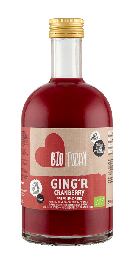 BioToday Ginger Cranberry Premium Drink - 500ML | Zensitivity BioToday Ginger Cranberry Premium Drink - Cranberry kopen-vitamine online - Blaas supplementen kopen - supplementen kopen-voedingssupplementen-beste voedingssupplementen-supplementen bestellen-zensitivity
