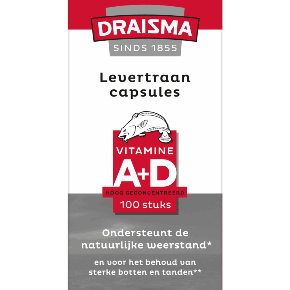 Draisma Vitamine A + D Levertraancapsules -  kopen-vitamine online - Omega vetzuren kopen - supplementen kopen-voedingssupplementen-beste voedingssupplementen-supplementen bestellen-zensitivity