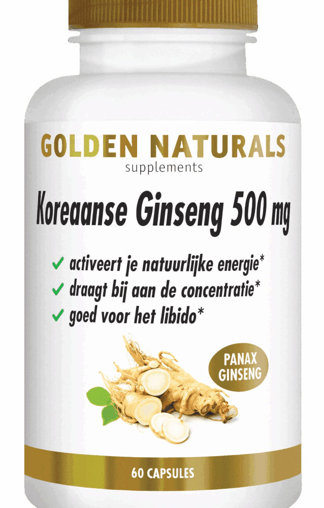 Golden Naturals Koraanse Ginseng Capsules - Ginseng kopen-vitamine online - Energie (vermoeidheid) kopen - supplementen kopen-voedingssupplementen-beste voedingssupplementen-supplementen bestellen-zensitivity