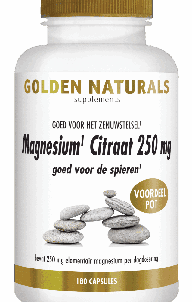 Golden Naturals Magnesium Citraat 250mg Capsules -  kopen-vitamine online - Magnesium kopen - supplementen kopen-voedingssupplementen-beste voedingssupplementen-supplementen bestellen-zensitivity