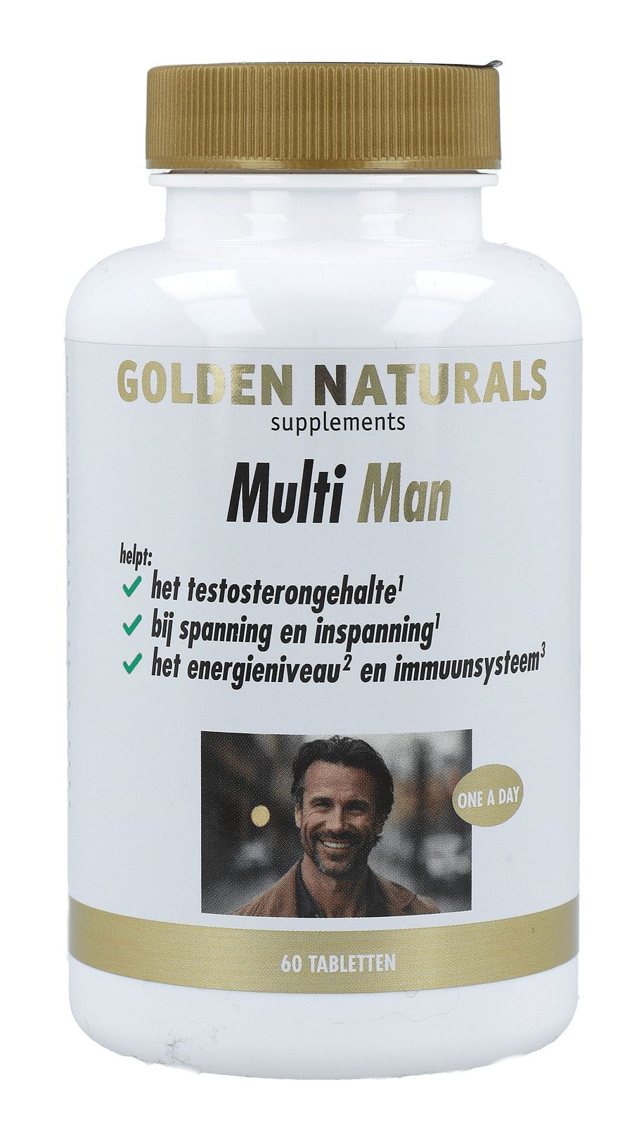 Golden Naturals Multi Man Tabletten - 60VTB | Zensitivity Golden Naturals Multi Man Tabletten - kopen-vitamine online - Multivitamine man kopen - supplementen kopen-voedingssupplementen-beste voedingssupplementen-supplementen bestellen-zensitivity