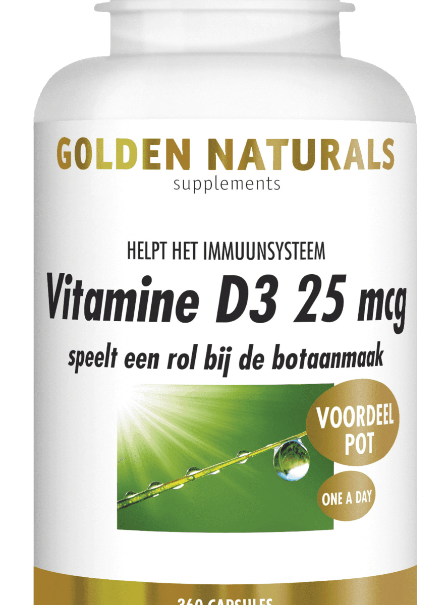 Golden Naturals Vitamine D3 25mcg Capsules -  kopen-vitamine online - Vitamine D kopen - supplementen kopen-voedingssupplementen-beste voedingssupplementen-supplementen bestellen-zensitivity
