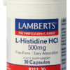 Lamberts L-Histidine HCI 500mg Capsules - 30CP | Zensitivity Lamberts L-Histidine HCI 500mg Capsules -  kopen-vitamine online - Aminozuren kopen - supplementen kopen-voedingssupplementen-beste voedingssupplementen-supplementen bestellen-zensitivity