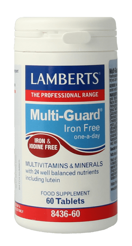 Lamberts Multi-Guard IJzervrij Tabletten - 60TB | Zensitivity Lamberts Multi-Guard IJzervrij Tabletten -  kopen-vitamine online - Algemene multivitaminen kopen - supplementen kopen-voedingssupplementen-beste voedingssupplementen-supplementen bestellen-zensitivity