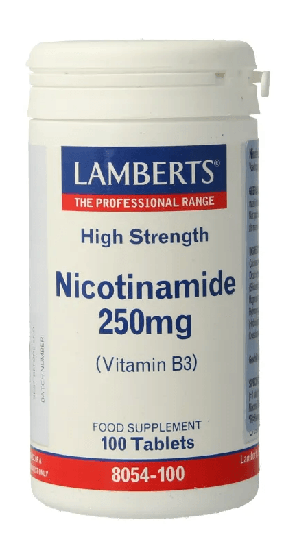 Lamberts Nicotinamide 250 mg Tablett - Vitamine B3 kopen-vitamine online - Vitamine B kopen - supplementen kopen-voedingssupplementen-beste voedingssupplementen-supplementen bestellen-zensitivity