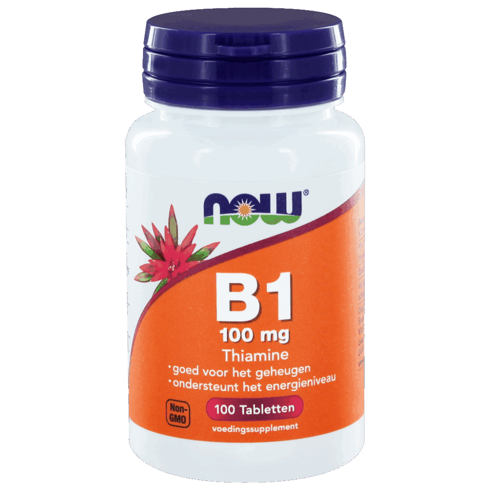 NOW B1 100mg Tabletten - Vitamine B1 kopen-vitamine online - Vitamine B kopen - supplementen kopen-voedingssupplementen-beste voedingssupplementen-supplementen bestellen-zensitivity