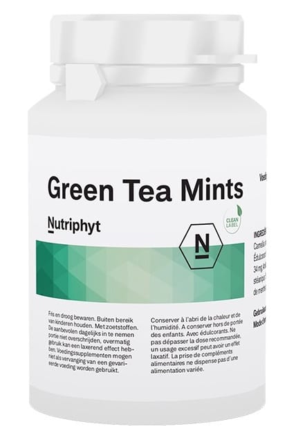 Nutriphyt Green Tea Mints Tabletten - 120TB | Zensitivity Nutriphyt Green Tea Mints Tabletten - Groene thee extract kopen-vitamine online - Afslankpillen kopen - supplementen kopen-voedingssupplementen-beste voedingssupplementen-supplementen bestellen-zensitivity
