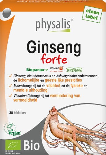 Physalis Ginseng Forte Tabletten - 30TB | Zensitivity Physalis Ginseng Forte Tabletten - Ginseng kopen-vitamine online - Energie (vermoeidheid) kopen - supplementen kopen-voedingssupplementen-beste voedingssupplementen-supplementen bestellen-zensitivity