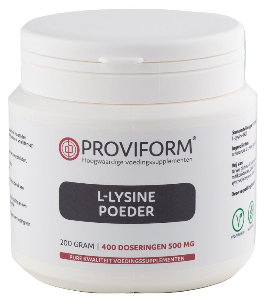 Proviform L-Lysine Poeder HCl - 200GR | Zensitivity Proviform L-Lysine Poeder HCl -  kopen-vitamine online - Aminozuren kopen - supplementen kopen-voedingssupplementen-beste voedingssupplementen-supplementen bestellen-zensitivity