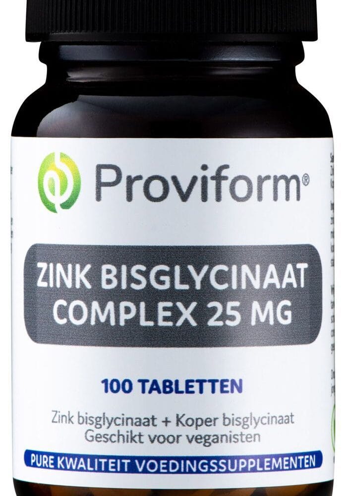 Proviform Zink Bisglycinaat Complex 25mg Tabletten 100ST -  kopen-vitamine online - Zink kopen - supplementen kopen-voedingssupplementen-beste voedingssupplementen-supplementen bestellen-zensitivity