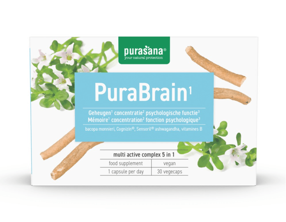 Purasana PuraBrain 5-1 Capsules - 30VCP | Zensitivity Purasana PuraBrain 5-1 Capsules - Geheugen complex kopen-vitamine online - Geheugen versterken kopen - supplementen kopen-voedingssupplementen-beste voedingssupplementen-supplementen bestellen-zensitivity