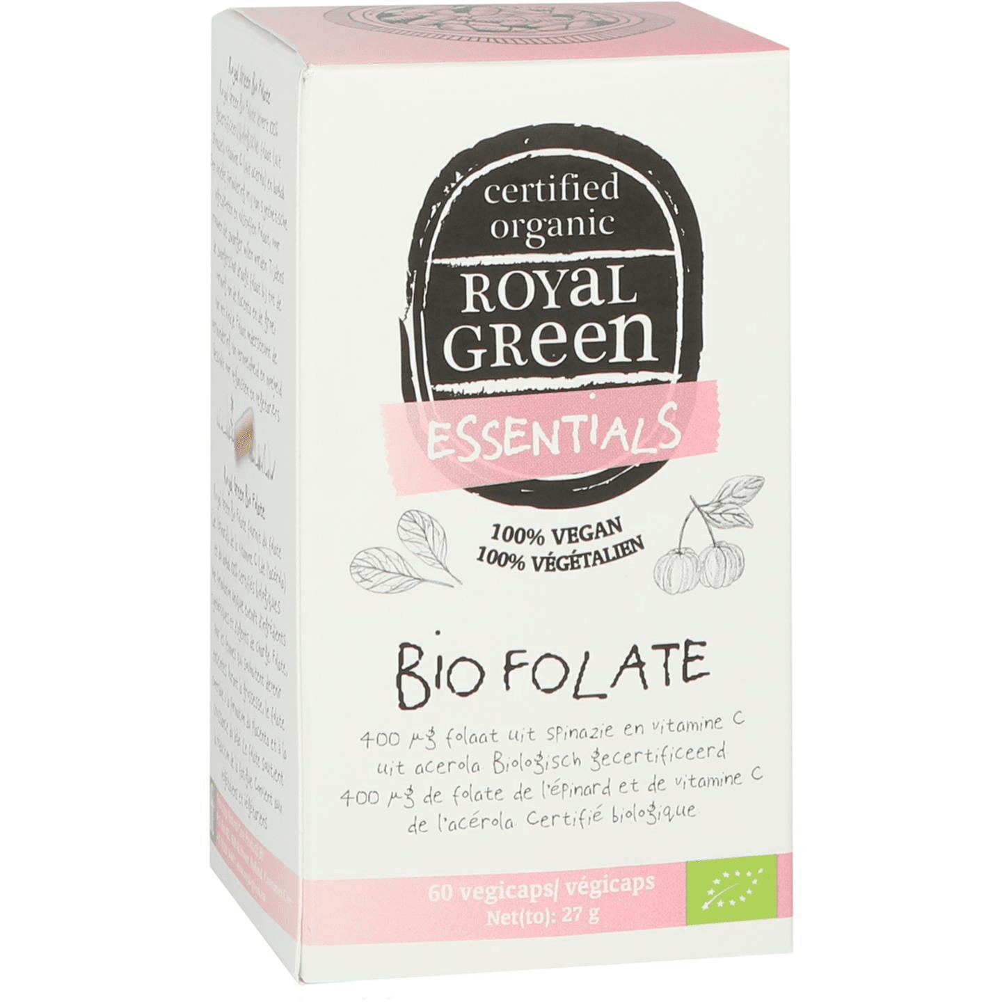 Royal Green Bio Folate Capsules - 60VCP | Zensitivity Royal Green Bio Folate Capsules -  kopen-vitamine online - Foliumzuur kopen - supplementen kopen-voedingssupplementen-beste voedingssupplementen-supplementen bestellen-zensitivity