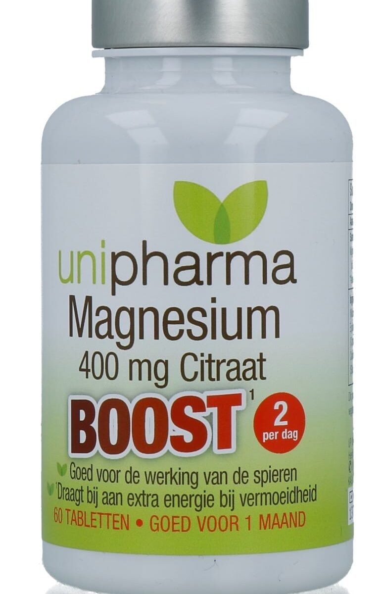 Unipharma Magnesium 400 MG Boost Tabletten -  kopen-vitamine online - Magnesium kopen - supplementen kopen-voedingssupplementen-beste voedingssupplementen-supplementen bestellen-zensitivity